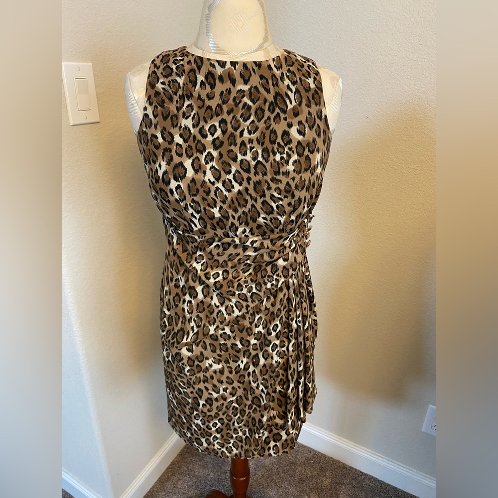 Warren Petites 4P Animal print Cheetah Sleeveless Dress